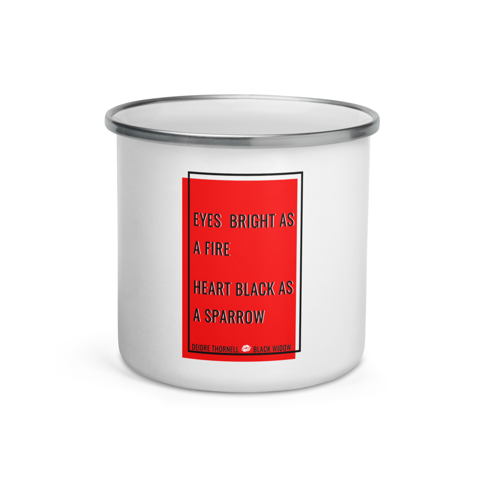 Black Widow Lyric Enamel Mug