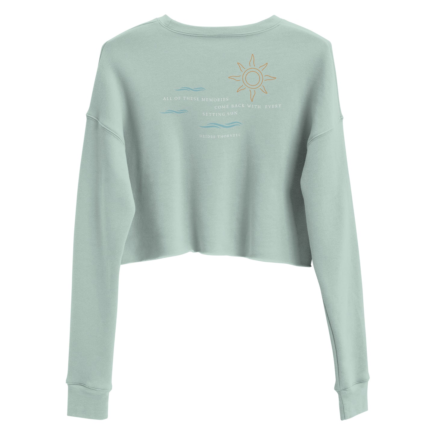 He Never Does Setting Sun Crop Sweatshirt