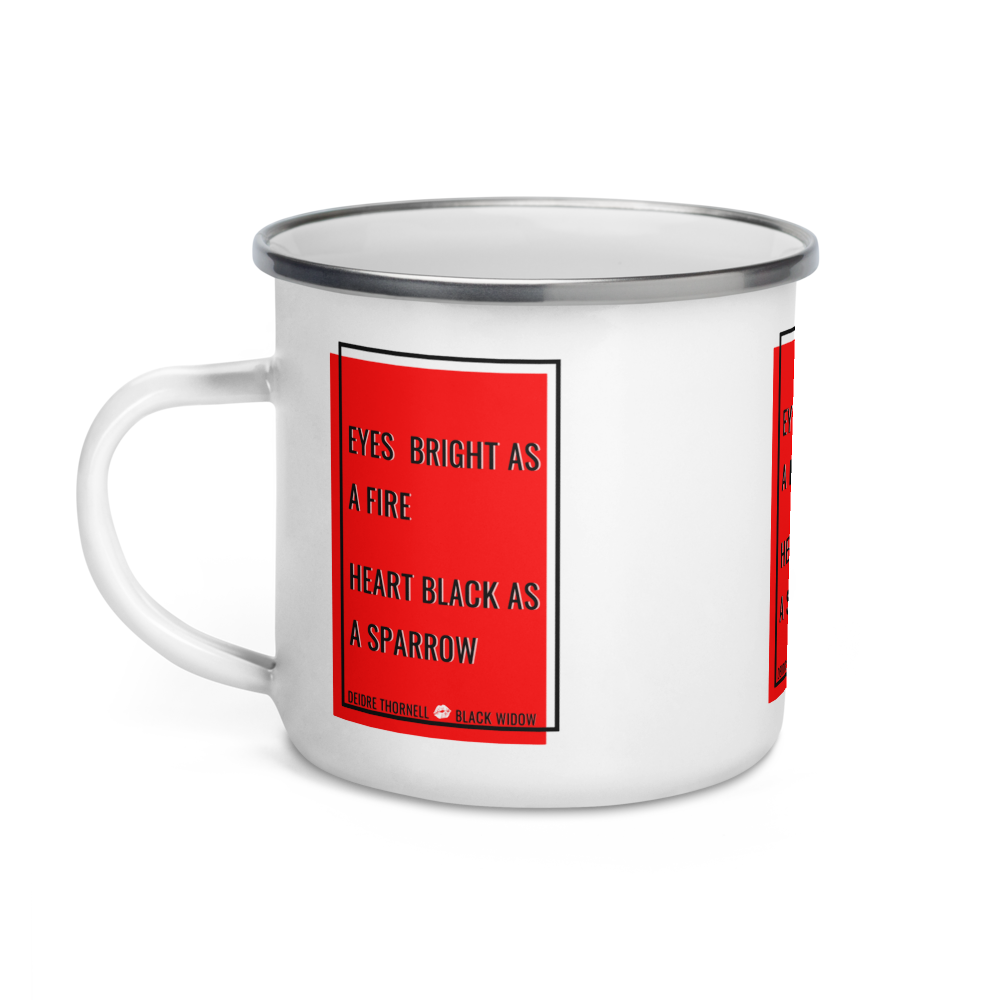 Black Widow Lyric Enamel Mug