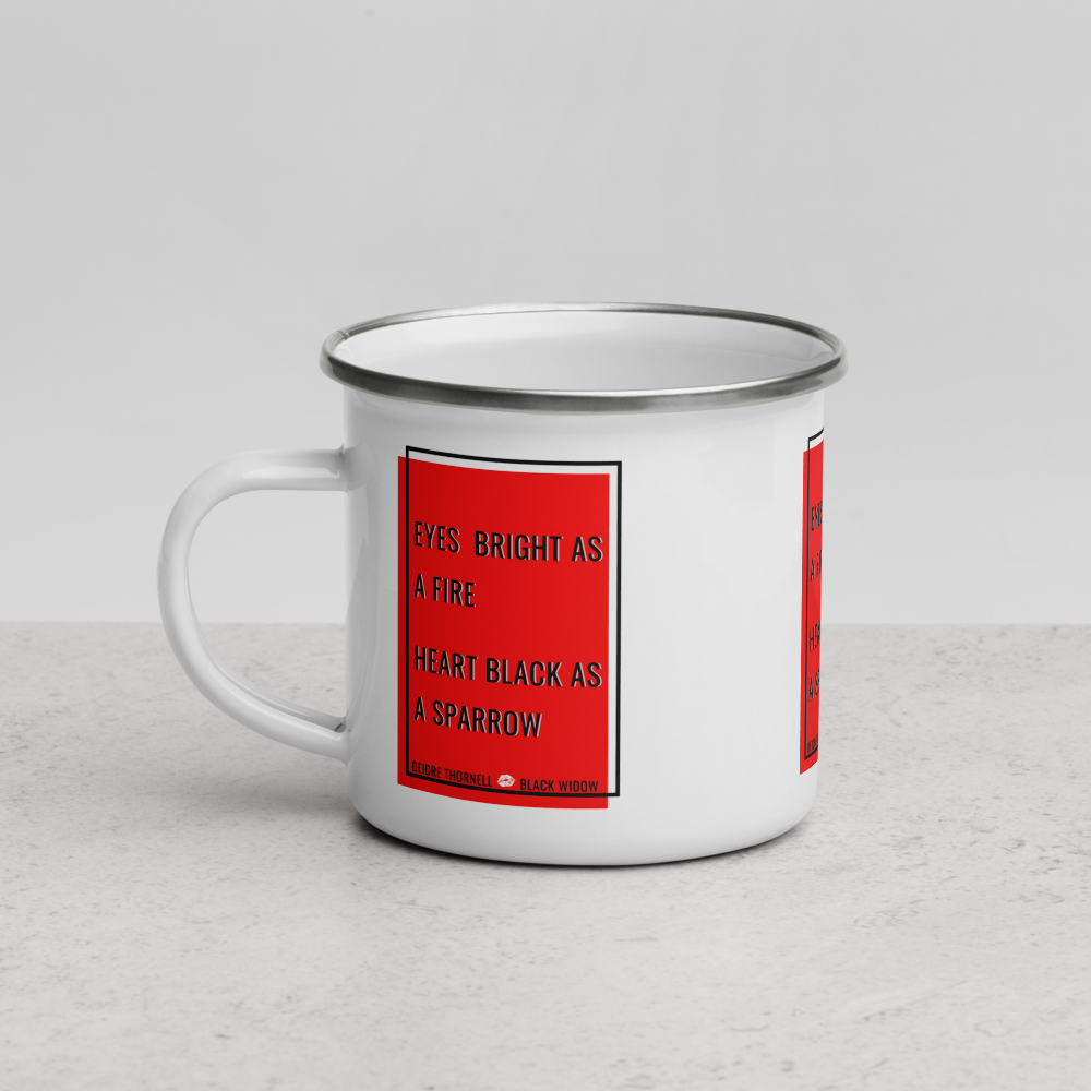 Black Widow Lyric Enamel Mug