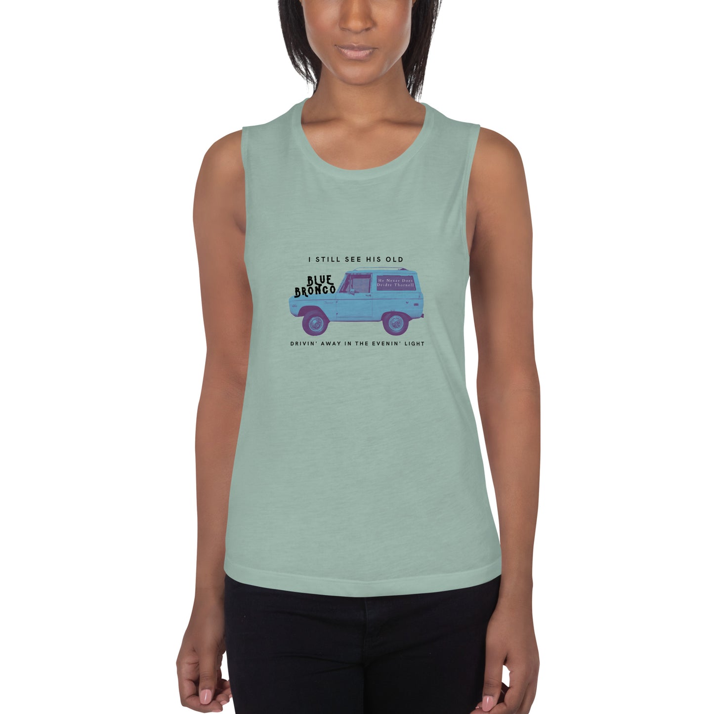 He Never Does Heartbreak Bronco Ladies’ Tank