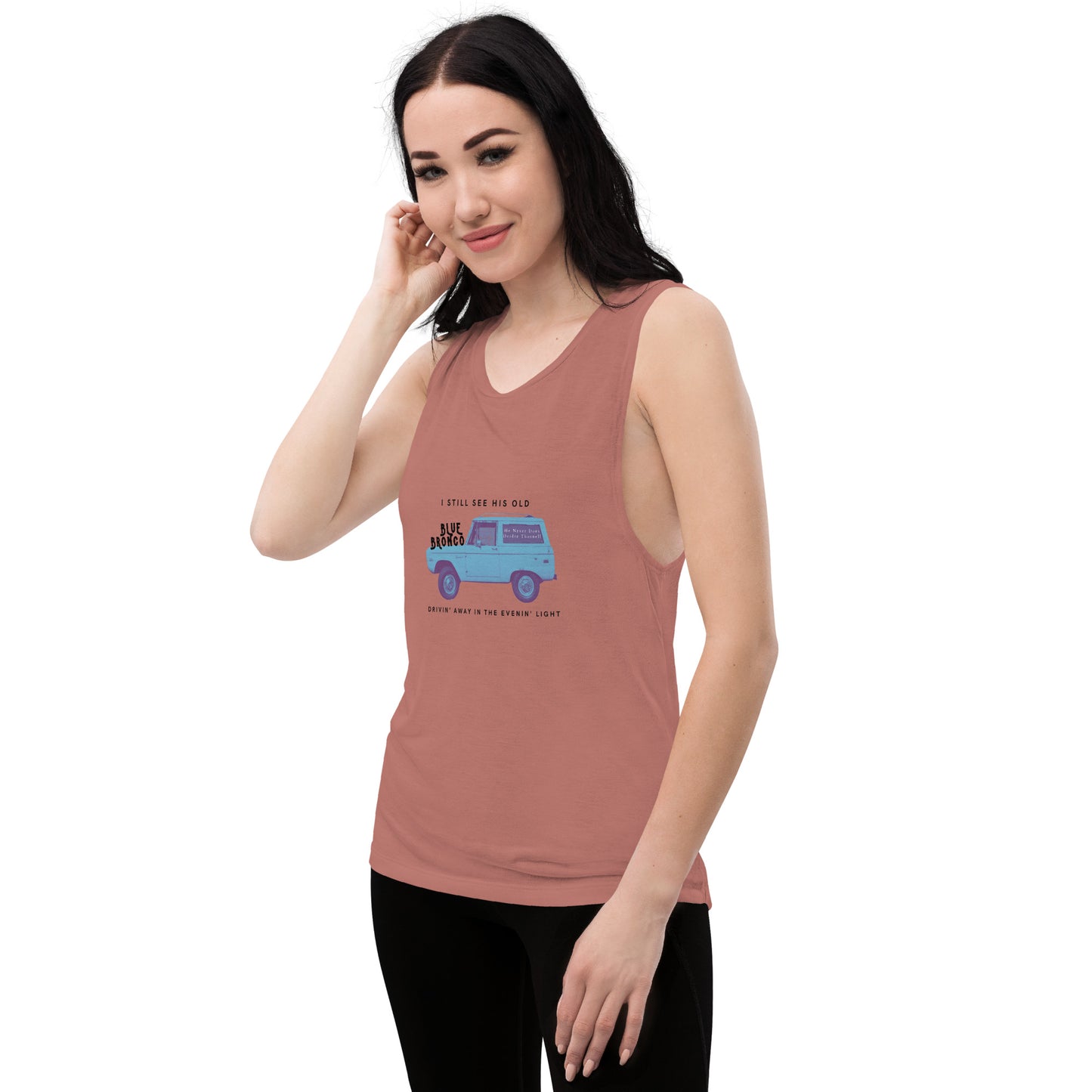 He Never Does Heartbreak Bronco Ladies’ Tank